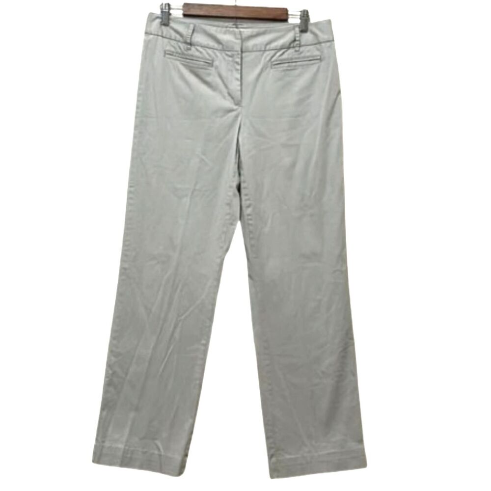 Vintage Talbots Khaki Wide Leg Ankle Pants Womens 8 Stretch Business Casual Tan
